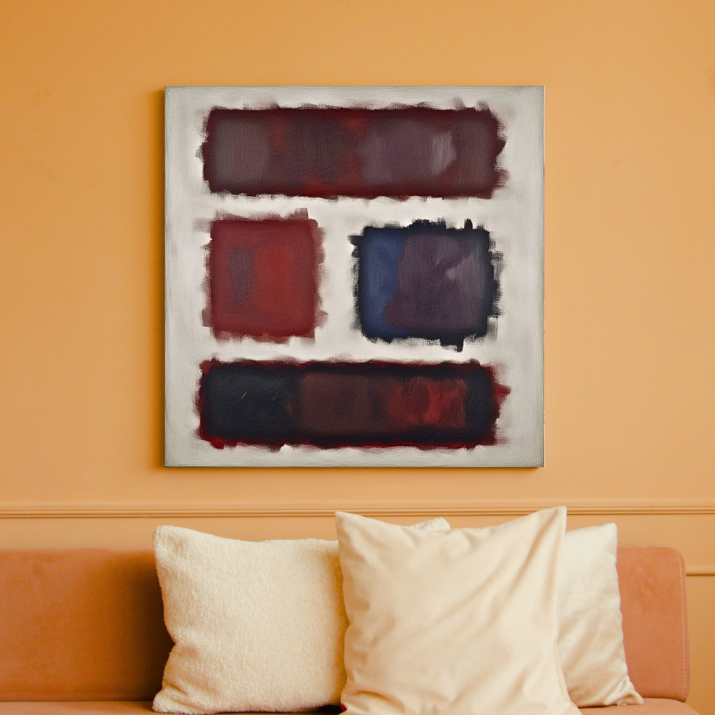 Four Darks in White -  Abstract Art