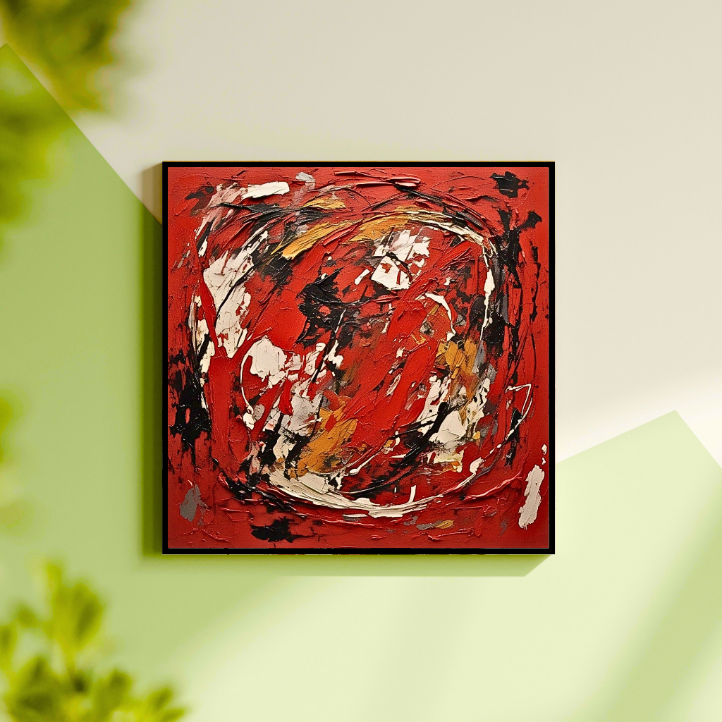 Scarlet Vortex (Inspired by Indian Red Ground) -  Abstract Art