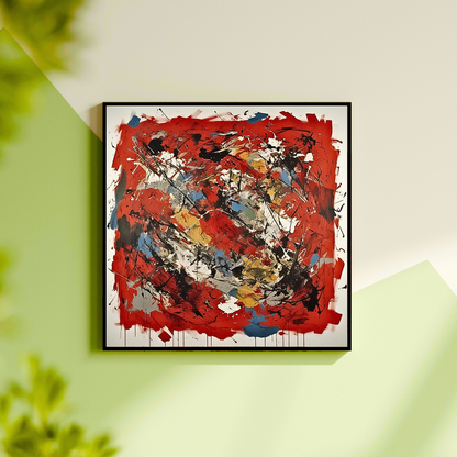 Crimson Cadence (Inspired by Indian Red Ground) -  Abstract Art