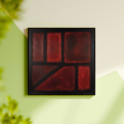 Seven Darks in Red-  Abstract Art