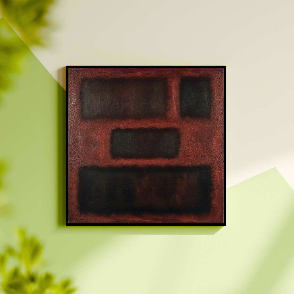 Four Darks in Red-  Abstract Art