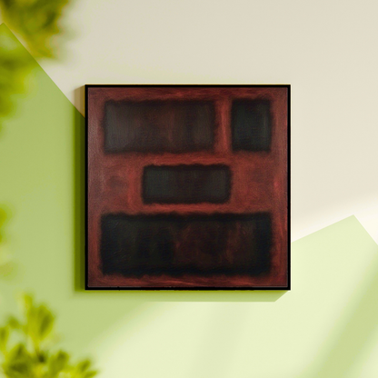 Four Darks in Red-  Abstract Art