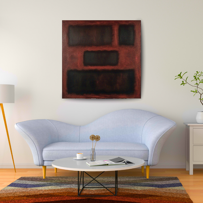 Four Darks in Red-  Abstract Art