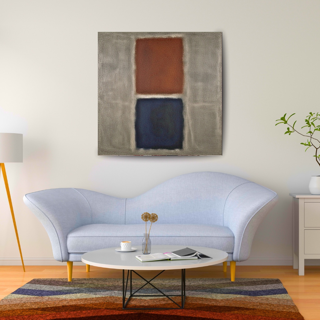 Blue Ember Glow (Inspired by No. 61 (Rust and Blue)) -  Abstract Art