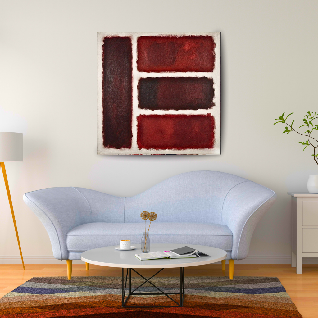 Four Darks in White II -  Abstract Art