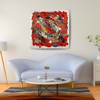 Crimson Cadence (Inspired by Indian Red Ground) -  Abstract Art