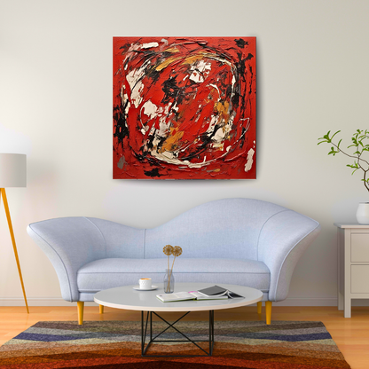 Scarlet Vortex (Inspired by Indian Red Ground) -  Abstract Art