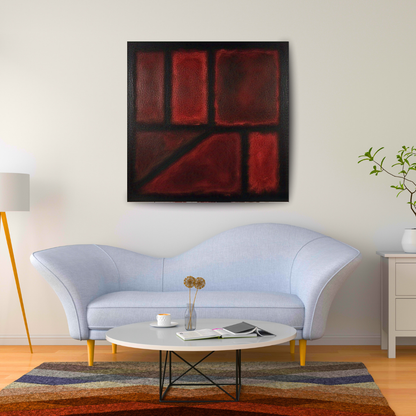 Seven Darks in Red-  Abstract Art