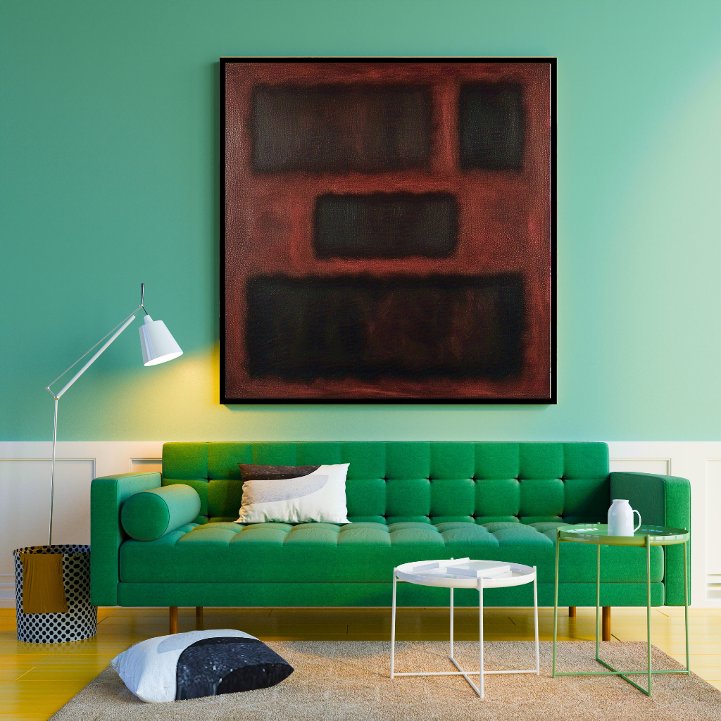 Four Darks in Red-  Abstract Art
