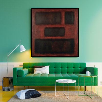 Four Darks in Red-  Abstract Art