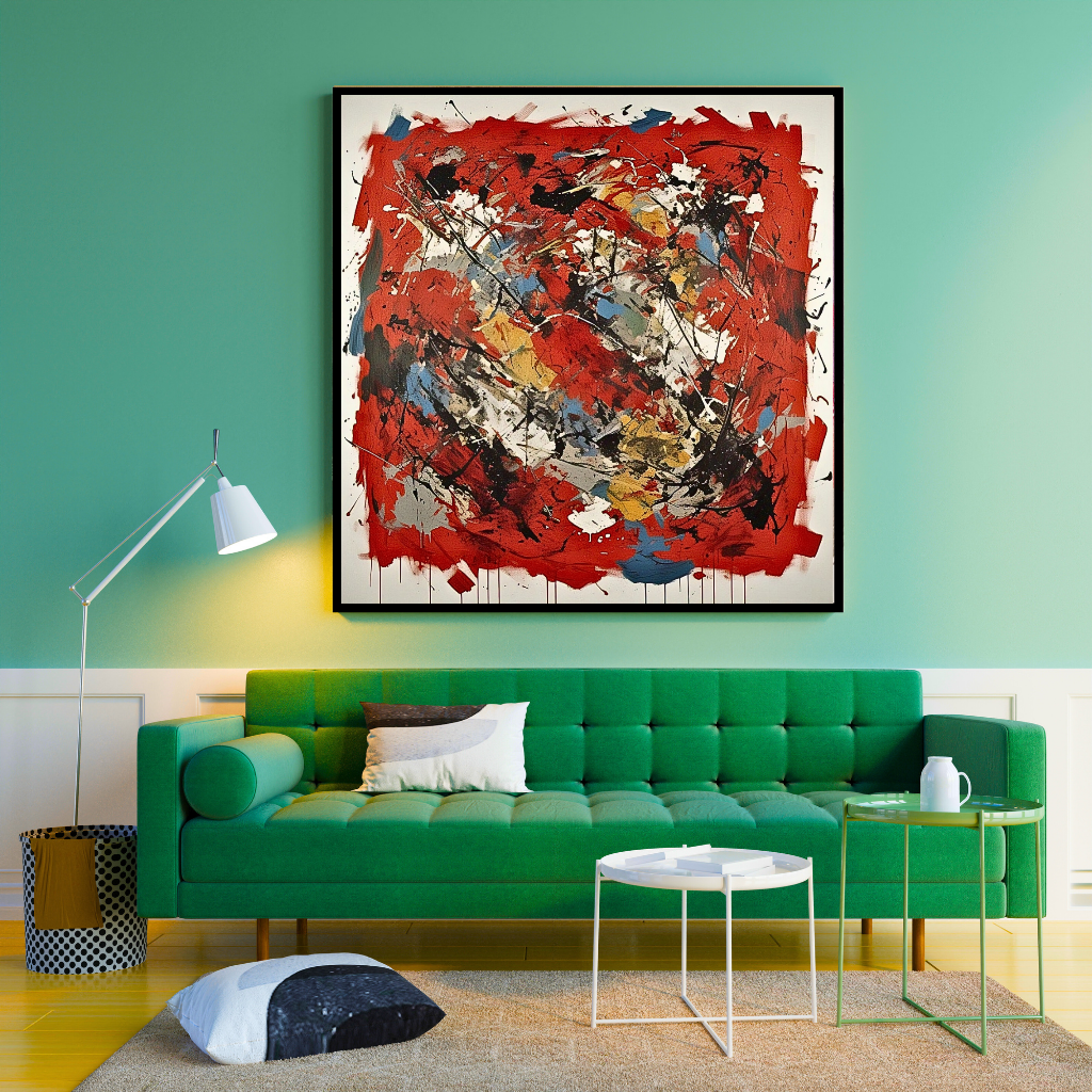 Crimson Cadence (Inspired by Indian Red Ground) -  Abstract Art