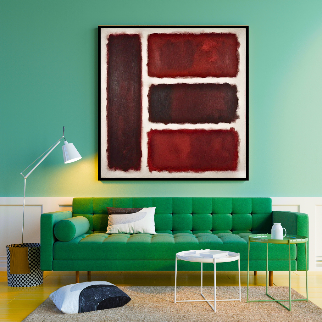 Four Darks in White II -  Abstract Art