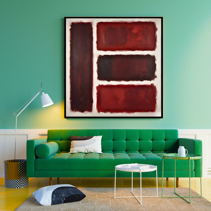 Four Darks in White II -  Abstract Art