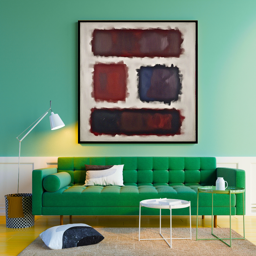 Four Darks in White -  Abstract Art