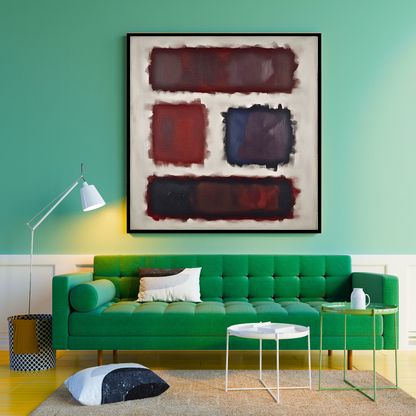 Four Darks in White -  Abstract Art