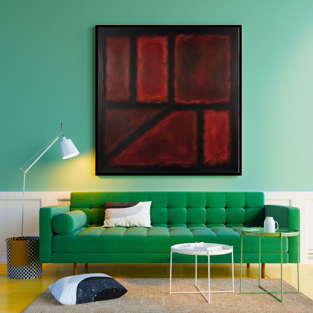 Seven Darks in Red-  Abstract Art