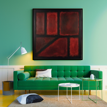 Seven Darks in Red-  Abstract Art