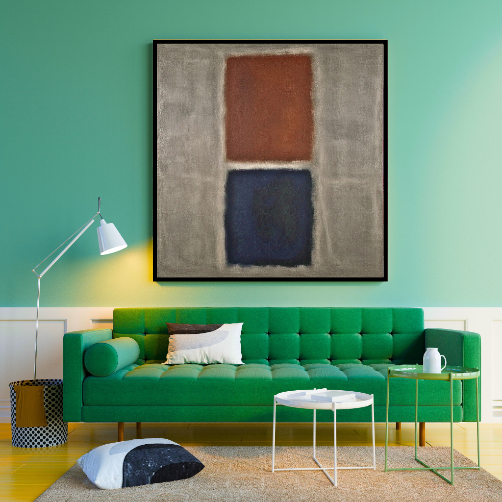 Blue Ember Glow (Inspired by No. 61 (Rust and Blue)) -  Abstract Art