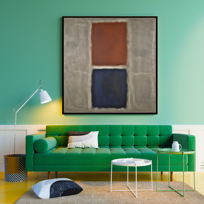 Blue Ember Glow (Inspired by No. 61 (Rust and Blue)) -  Abstract Art
