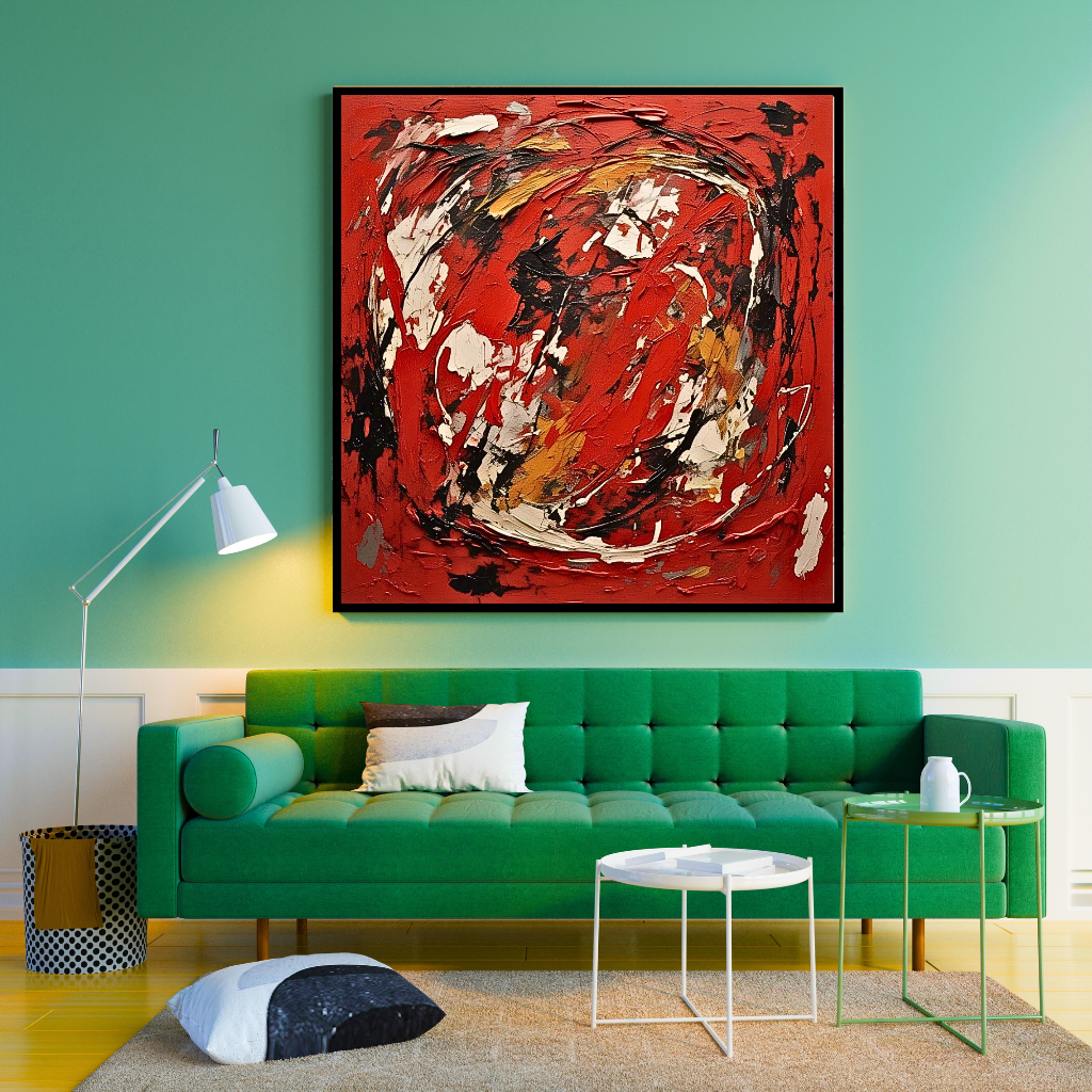 Scarlet Vortex (Inspired by Indian Red Ground) -  Abstract Art