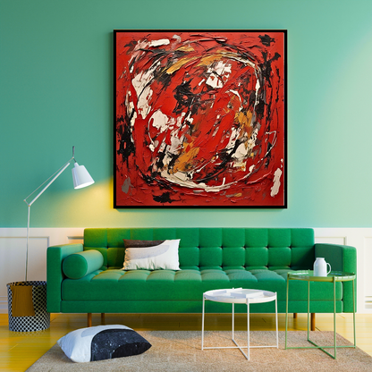 Scarlet Vortex (Inspired by Indian Red Ground) -  Abstract Art
