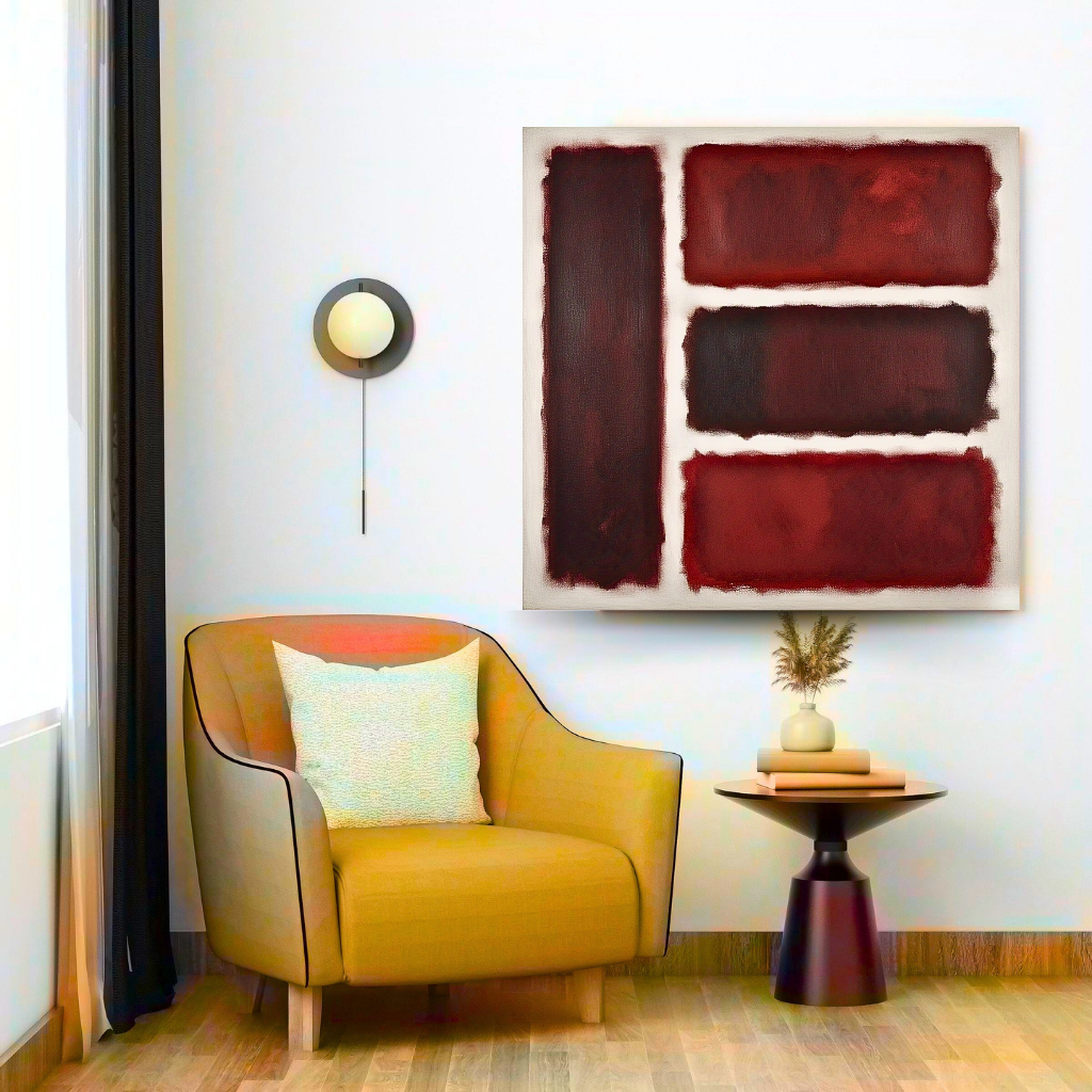 Four Darks in White II -  Abstract Art
