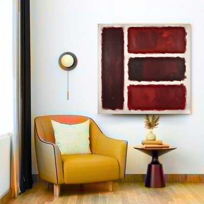 Four Darks in White II -  Abstract Art