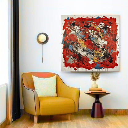 Crimson Cadence (Inspired by Indian Red Ground) -  Abstract Art