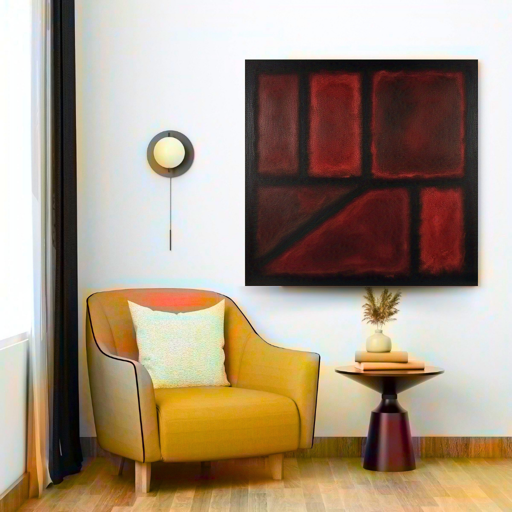 Seven Darks in Red-  Abstract Art