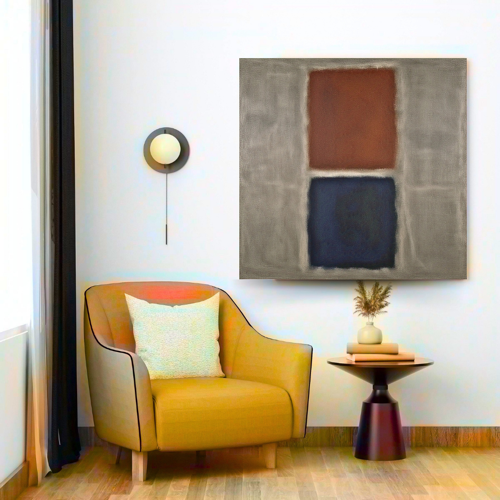 Blue Ember Glow (Inspired by No. 61 (Rust and Blue)) -  Abstract Art