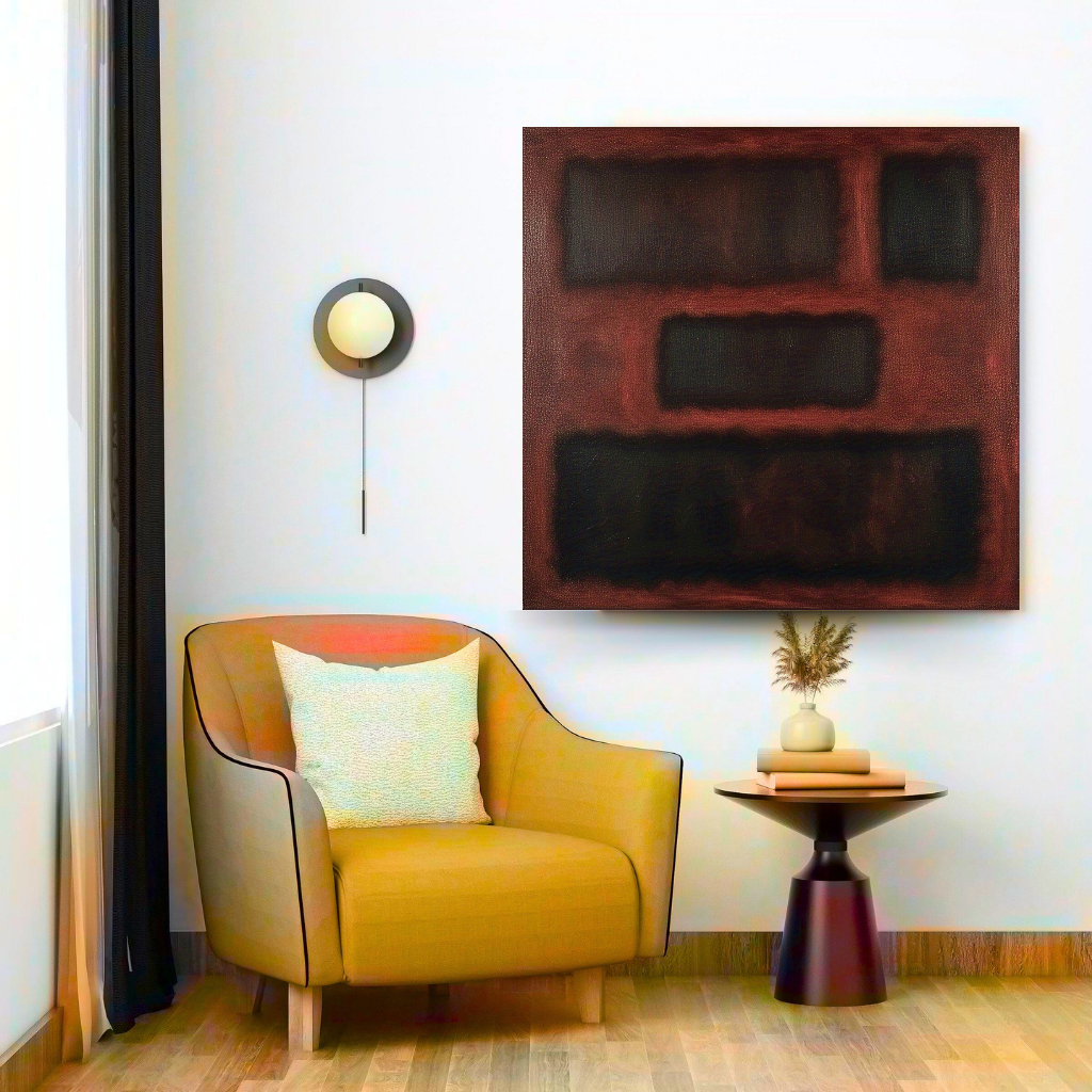 Four Darks in Red-  Abstract Art