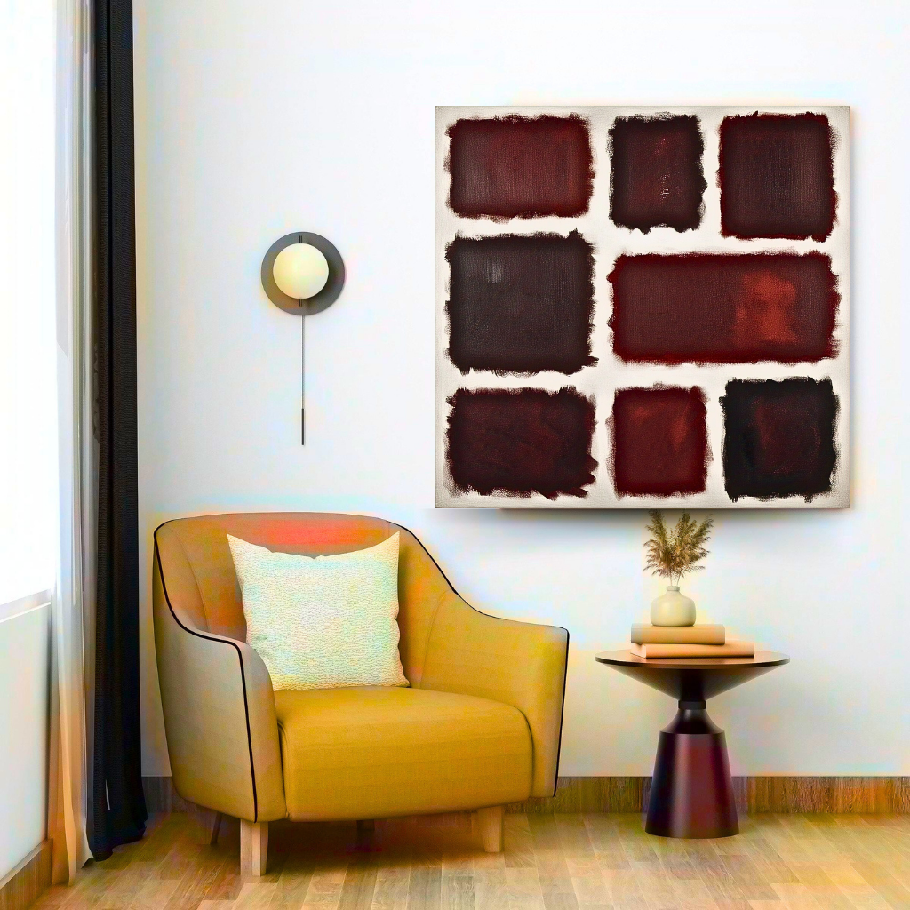 Eight Darks in White -  Abstract Art