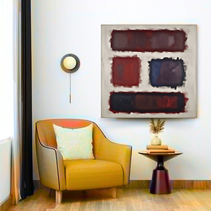 Four Darks in White -  Abstract Art
