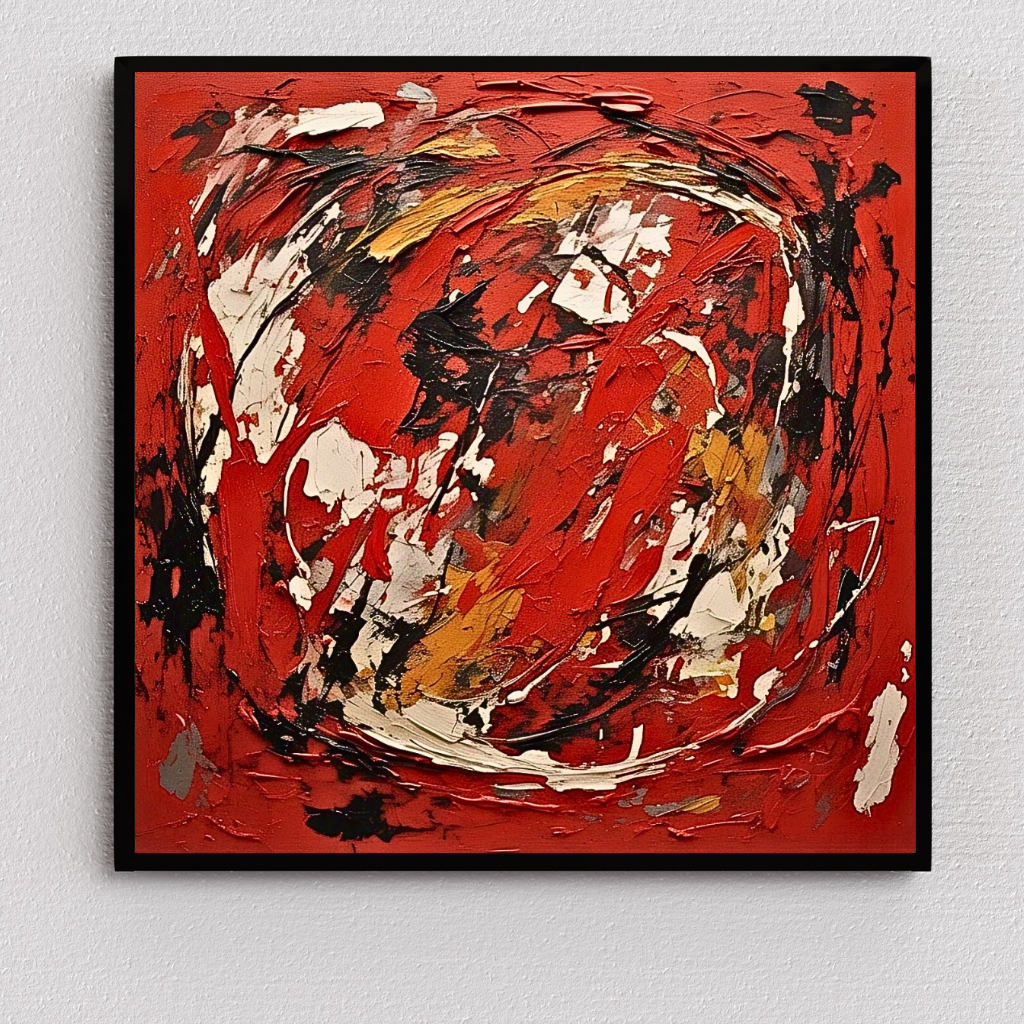 Scarlet Vortex (Inspired by Indian Red Ground) -  Abstract Art