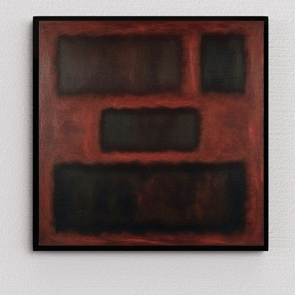 Four Darks in Red-  Abstract Art