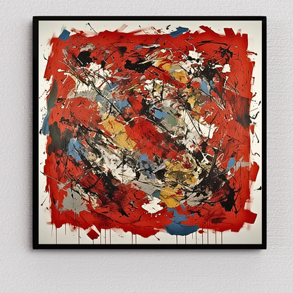 Crimson Cadence (Inspired by Indian Red Ground) -  Abstract Art