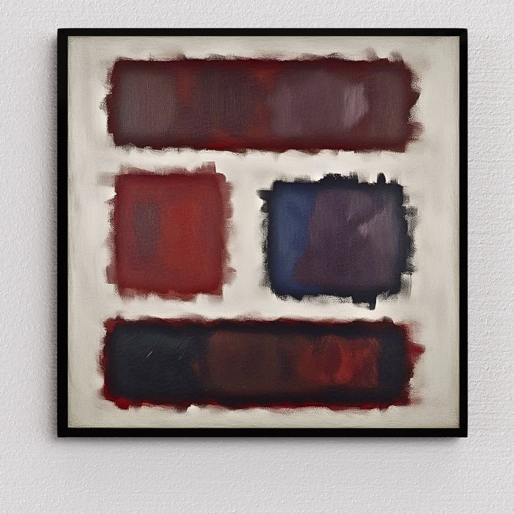 Four Darks in White -  Abstract Art