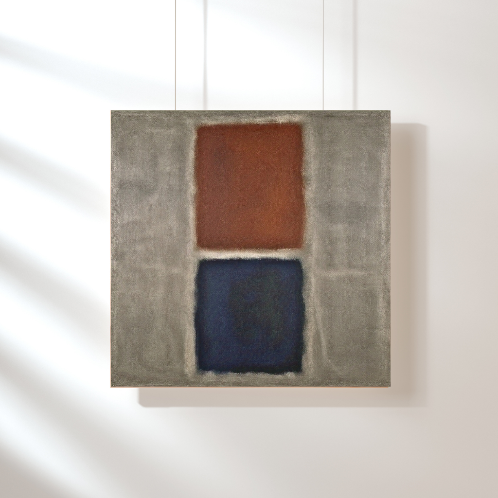 Blue Ember Glow (Inspired by No. 61 (Rust and Blue)) -  Abstract Art