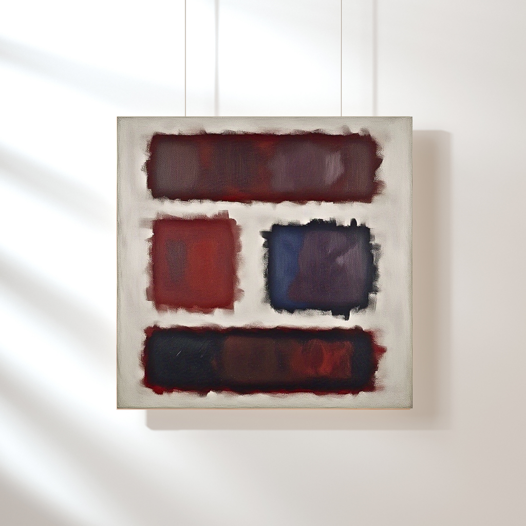 Four Darks in White -  Abstract Art