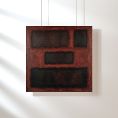 Four Darks in Red-  Abstract Art