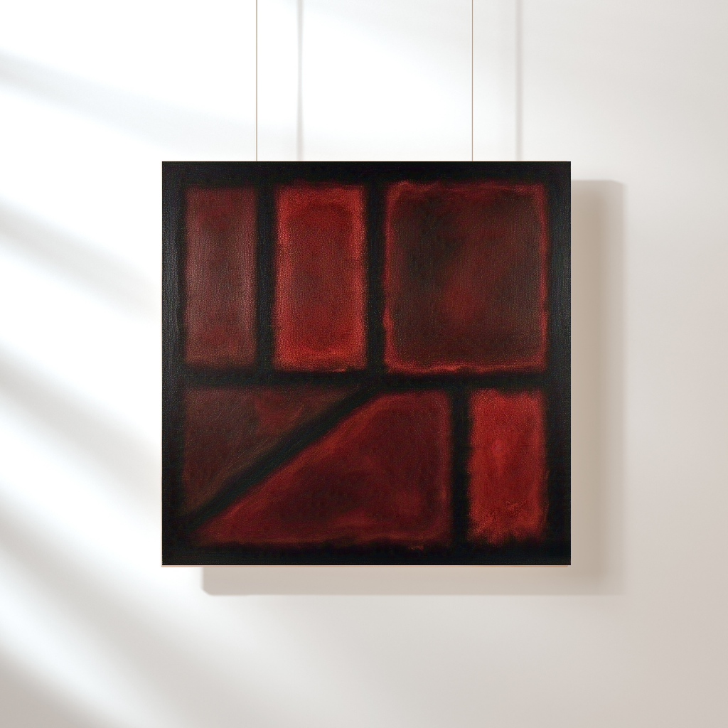 Seven Darks in Red-  Abstract Art