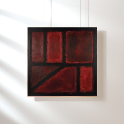 Seven Darks in Red-  Abstract Art