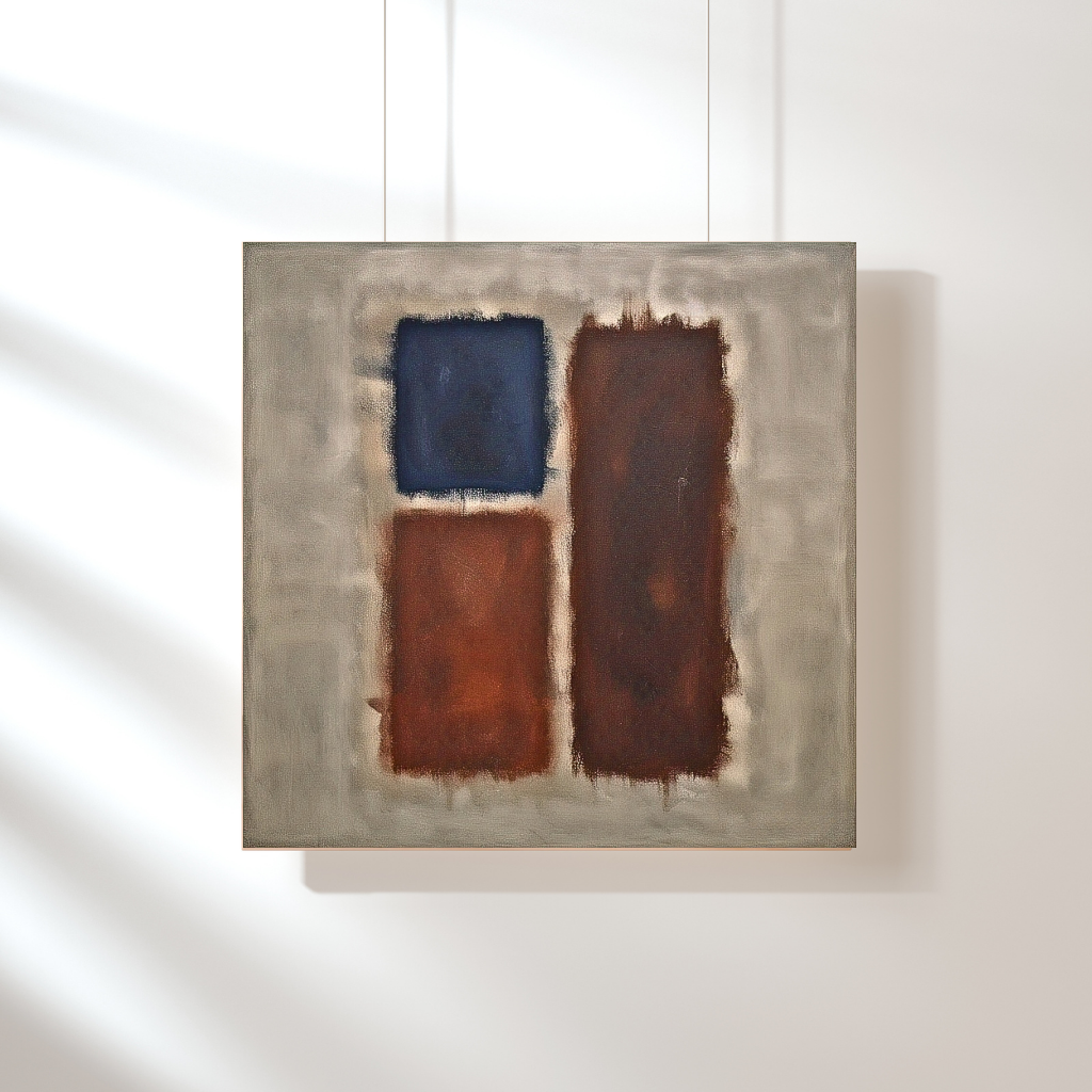 Nocturnal Bloom (Inspired by No. 61 (Rust and Blue)) -  Abstract Art