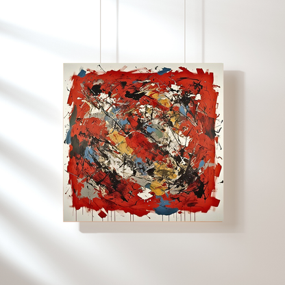 Crimson Cadence (Inspired by Indian Red Ground) -  Abstract Art