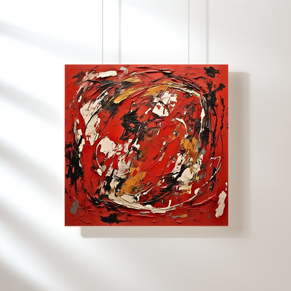 Scarlet Vortex (Inspired by Indian Red Ground) -  Abstract Art