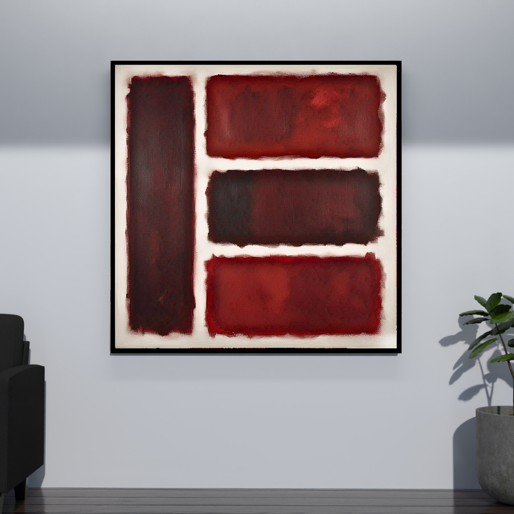 Four Darks in White II -  Abstract Art
