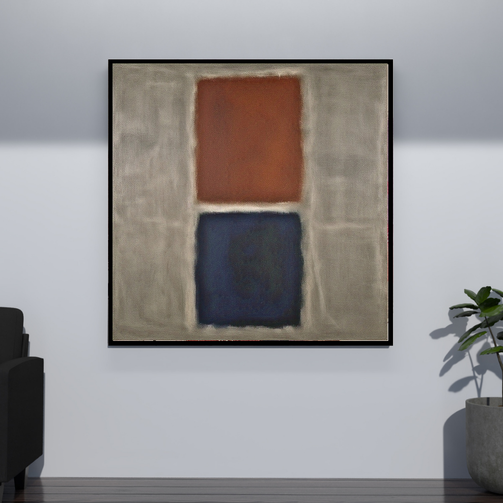 Blue Ember Glow (Inspired by No. 61 (Rust and Blue)) -  Abstract Art