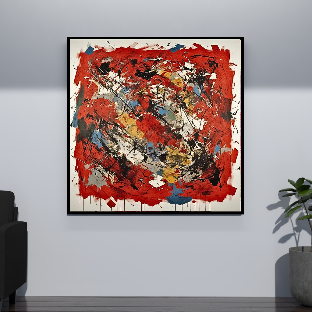 Crimson Cadence (Inspired by Indian Red Ground) -  Abstract Art