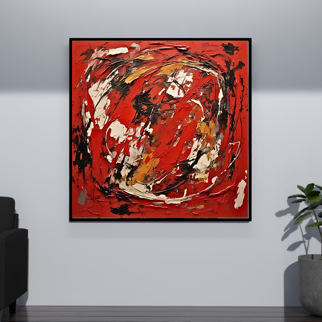 Scarlet Vortex (Inspired by Indian Red Ground) -  Abstract Art