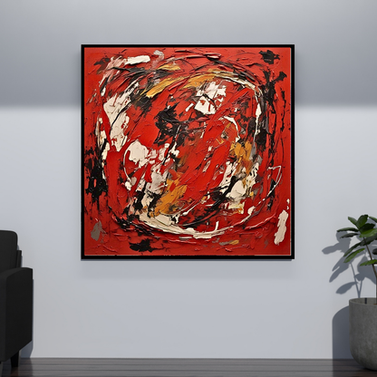 Scarlet Vortex (Inspired by Indian Red Ground) -  Abstract Art